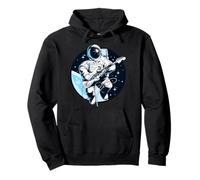 Space Music Astronaut Musician Graphic Design Short Sleeve Sudadera con Capucha