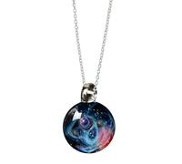 Space Necklace, Stylish Necklace colgante para mujer, Crystal Ball Star Jewelry for Valentine's Day, Birthdays, Space Lovers, Best Friends, Girls, Wife, Mom, Fashionable and Unique Accessory 000,86