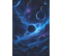 Space Notebook: Explore the Stars Journal, 120 blue page line paper