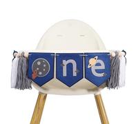 Space One - Pancarta para silla alta, decoración de fiesta de primer cumpleaños, astronauta, cohete espacial, una pancarta para silla alta, primer viaje alrededor del sol, decoración de cumpleaños