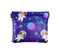Space Pets - Monedero de cuero para mujer, monedero único con tarjetero para niñas y mujeres