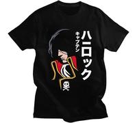 Space Pirate Captain Harlock T Shirt Men Cotton Tshirt Japan Manga T-Shirt Short Sleeve tee Top Harajuku Gift Black