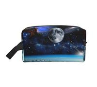 Space Planet - Bolsa de viaje con estampado de planetas, organizador de maquillaje para mujeres y hombres, gran capacidad para cosméticos, accesorios, artículos de tocador, champú y artículos