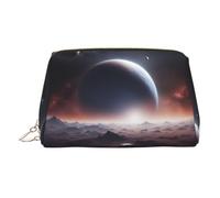 Space Planet - Bolsa organizadora de cuero para artículos de tocador, bolsa de maquillaje para mujer, Gold, Talla única, Neceser