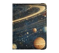 Space Planet - Funda protectora de piel para pasaporte, funda protectora ligera para pasaporte, Space Planet, 1 size
