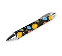 Space Planets - Bolígrafos negros de gel de escritura suave, retráctil, punta fina de 0,5, para escuela, oficina, planetas espaciales, 1 unidad