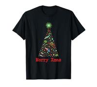 Space Planets Galaxy Merry X-mas Árbol de Navidad Lindo día Festivo Camiseta