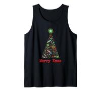 Space Planets Galaxy Merry X-mas Árbol de Navidad Lindo día Festivo Camiseta sin Mangas