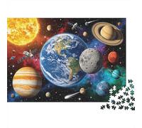 Space Planets Puzzles 1000 Piezas Recyclable Material Solar System Puzzle para Adultoos Excelente Idea de Regalo Divertido Tiempo de Juego Familiar Activity 70x50cm/1000pcs