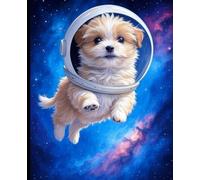 Space Puppy Notebook - Dog in Space Lined Journal - 110 Pages, Cosmic Astronaut Puppy