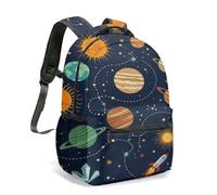 Space Rocket - Mochila escolar para niños, diseño de planetas, selección de varios tamaños, estampado de estrellas y cometas, bolsa de viaje duradera y ligera para niños, 04., L, Casual