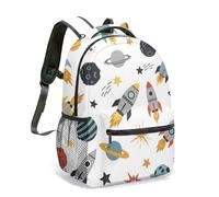 Space Rocket - Mochila escolar para niños, diseño de planetas, selección de varios tamaños, estampado de estrellas y cometas, bolsa de viaje duradera y ligera para niños, 01., L, Casual