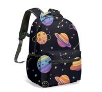 Space Rocket Print - Mochila de 16 pulgadas, diseño de galaxia, planeta, estrella, constelación, colorido, plano, ilustración, mochila de viaje, 09., L, Casual