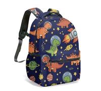 Space Rocket Print - Mochila de 16 pulgadas, diseño de galaxia, planeta, estrella, constelación, colorido, plano, ilustración, mochila de viaje, 11, L, Casual