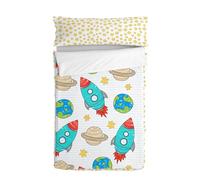 Space Rocket Saco nórdico Multicolor, 90x200 cm (Cama 90) Sin Relleno, 100% Algodón, Calidad de 150 Hilos