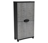 Space Saver Armario multiusos de plástico (L x An x Al: 45 cm x 90 mm x 184 cm, Acero)