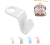 Space-Saving Clothes Hanger Connector Hooks, Space Triangles for Hangers, Hanger Connectors, Plastic Cascading Extender Clips, Travel Hangers for Wardrobe Organization and Storage (White,20pcs)