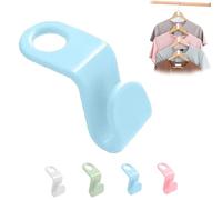 Space-Saving Clothes Hanger Connector Hooks, Space Triangles for Hangers, Hanger Connectors, Plastic Cascading Extender Clips, Travel Hangers for Wardrobe Organization and Storage (Blue,20pcs)