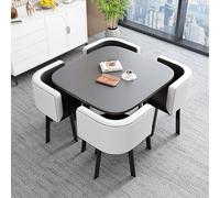 Space Saving Dining Table Set for 4 Compact Round/Square Kitchen Table & Chair Set for Small Spaces Perfect for Apartments Dining Rooms and Tight Areas