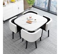 Space Saving Dining Table Set for 4 Round/Square Kitchen Table & Chairs for Small Spaces Compact Dining Furniture for Apartments & Tiny Homes