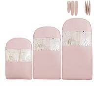 Space Saving Hanging Garment Bag with Self Compression Zipper, Dust Cover Clothes Bags for Down Coat, Winter Coat Storage(Pink,3*Mix)