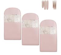 Space Saving Hanging Garment Bag with Self Compression Zipper, Dust Cover Clothes Bags for Down Coat, Winter Coat Storage(Pink,3*L)
