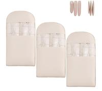 Space Saving Hanging Garment Bag with Self Compression Zipper, Dust Cover Clothes Bags for Down Coat, Winter Coat Storage(Beige,3*L)