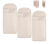 Space Saving Hanging Garment Bag with Self Compression Zipper, Dust Cover Clothes Bags for Down Coat, Winter Coat Storage(Beige,3*XL)