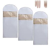 Space Saving Hanging Garment Bag with Self Compression Zipper, Dust Cover Clothes Bags for Down Coat, Winter Coat Storage(Grey,3*XL)