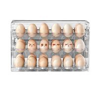 Space Saving Huevo Storage, Large Capacity Egg Box, Refrigerator Egg Organizer, 31,8 x 10 x 20 cm, Clear Egg Storage Box with Three Layers for Maximum Capacity and Easy Access in Your Fridge