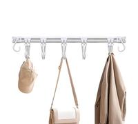 Space Saving Kitchen Wall Hooks - Sliding Adhesive Pan Pot Hanger Rail Rack, Utensil Storage Organizer Holder No Drilling Installation | Ideal for Kitchens Bathroom Pantry Laundry Room Organization Se