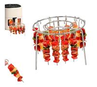 Space-Saving Professional Air Fryer Skewer System - Vertical Hanging Rack & Stainless Skewers for Even Heat Distribution | Kabob Set for Chicken/Vegetables (24 Skewer)