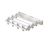 Space Saving Rack, Folding Wall Towel Bar, Compact Hanging Rod with Ten Clips, Heavy Duty Steel Holder, Smart Storage Shelf with Sl rame, Windproof Hanger for Apartment Balcony 40.5x30.5x2.5cm