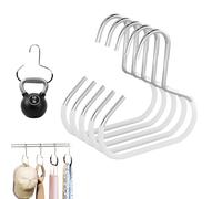 Space Saving Steel Hangers - Heavy Duty Closet Organizer with Anti-Slip Hooks for Hats, Scarves, Belts, Bras | Multifunctional & Durable Storage Solution (5*White)