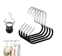 Space Saving Steel Hangers - Heavy Duty Closet Organizer with Anti-Slip Hooks for Hats, Scarves, Belts, Bras | Multifunctional & Durable Storage Solution (5*Black)