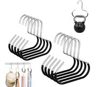 Space Saving Steel Hangers - Heavy Duty Closet Organizer with Anti-Slip Hooks for Hats, Scarves, Belts, Bras | Multifunctional & Durable Storage Solution (10*Black)