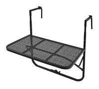 Space-Saving Wrought Iron Folding Side Table Flower Stand 3-Level Height-Adjustable Terrace Coffee Table Green 60x40cm (Black 60x40cm)
