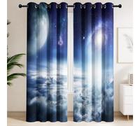 Space Sci Fi - Cortinas opacas con ojales en la parte superior, con aislamiento térmico, estampado de galaxia, universo místico, cortinas decorativas suaves para dormitorio, sala de estar, 90 pulgadas