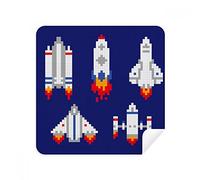 Space Ship Rocket Astronomy Pixel Gafas de limpieza gamuza limpiador de pantalla de gamuza de gamuza 2 piezas