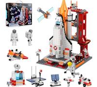 Space Shuttle 11-in-1 Stem Set, Juguete Espacial City Nave Espacial Kit de Construcción con Torre de Control & Figuras de Astronautas, Regalo para Niños Niños Niñas 6+ Años, 888 Piezas