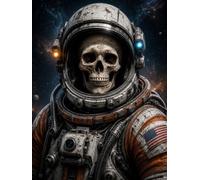 Space Skull Astronaut - Halloween Lined Notebook: Ruled Pages with a Small Skull Design on Every Page - Perfect for Writing, School, Work, Sci-Fi Fans, Horror Lovers, and Halloween Gifts