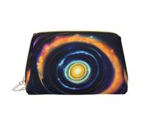 Space Spiral Cosmic Energy - Bolsa de almacenamiento de piel con cremallera para artículos diversos, White, Talla única