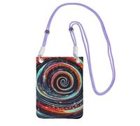 Space Spiral Cosmic Print - Bolso cruzado para teléfono móvil para mujeres y hombres, para accesorios de viaje, Purple, Talla única