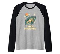 Space Star Dreamer Astronomer Vintage Hombres Camiseta Manga Raglan