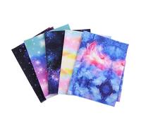 Space Stars Cotton Fabric Set - 5 Piece Craft Textile, Printed Sewing Material, Lightweight Quilting Cloth, Versatile Design Supply | Apparel Making Activity, Kids Project Development, Decorative