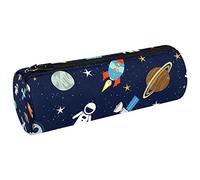 Space Stars Planets with Rockets - Estuche de lona para lápices, monedero, bolsa de maquillaje para estudiantes, papelería, escuela, oficina, almacenamiento, Multi#03, 20x6.3cm/7.9x2.5in, Estuches para lápices