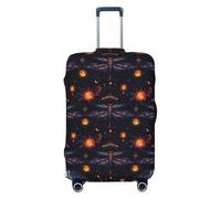 Space Sun - Fundas de equipaje de viaje con estampado de libélula, fundas lavables para maleta, protector para equipaje de 45,7 a 81,3 cm, alta elasticidad, Black, X-Large