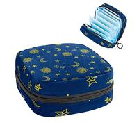 Space Sun Star Moon Pattern,Period Pouch Portátil,Tampón Bolsa de Almacenamiento de Tampón, Soporte para Tampones para Bolso Organizador de Productos Femeninos, Varios colores, 4.7x6.6x6.6 in/12x17x17 cm