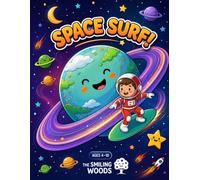 Space Surf: Space Coloring Book for Kids Ages 4-10: 50 Out-of-This-World Pages of Astronauts, Rockets, and Friendly Aliens (By The Smiling Woods)