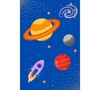 Space-Themed Graph Paper Notebook with Planets & Stars: 6x9 Science & Math Journal with 100 White Grid Pages - Perfect for Students, School Notes, STEM Subjects & Creative Ideas